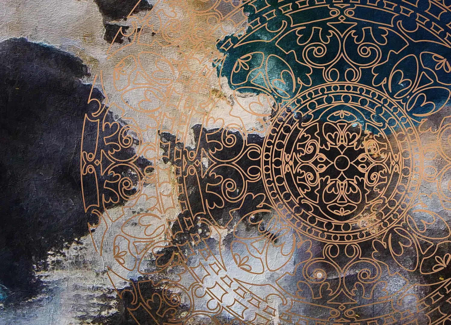 Custom Size Wall Mural Blue Fumes | Premium Non-Woven Wallpaper | FT5P352049 1