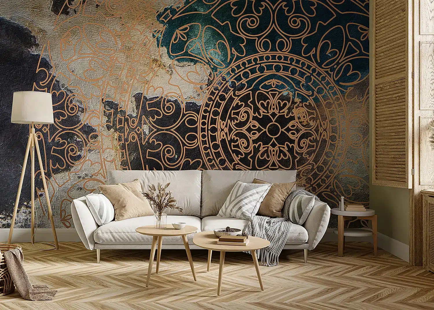 Custom Size Wall Mural Blue Fumes | Premium Non-Woven Wallpaper | FT5P352049 3