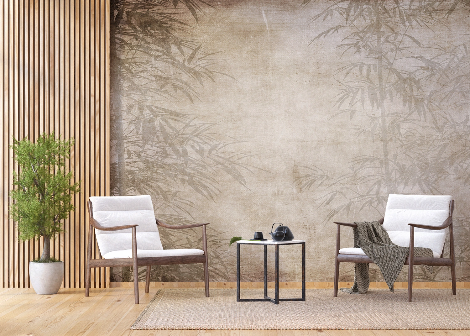 Custom Size Wall Mural Bamboo Forest | Premium Non-Woven Wallpaper | FT5P3069 6