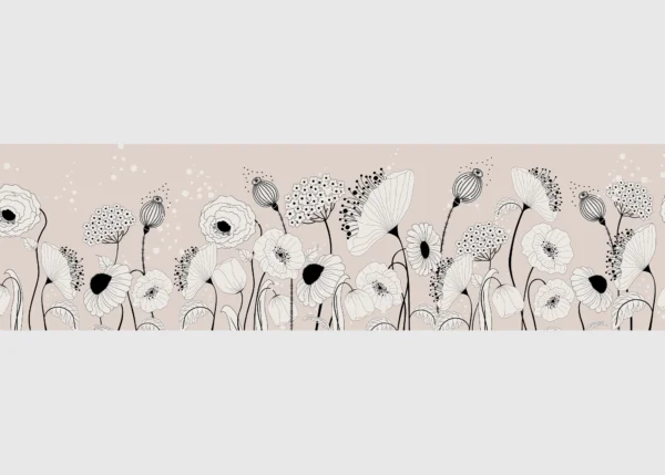 Wall Border Blossom Sketch | 5 m x 13.8 cm | WB 8409
